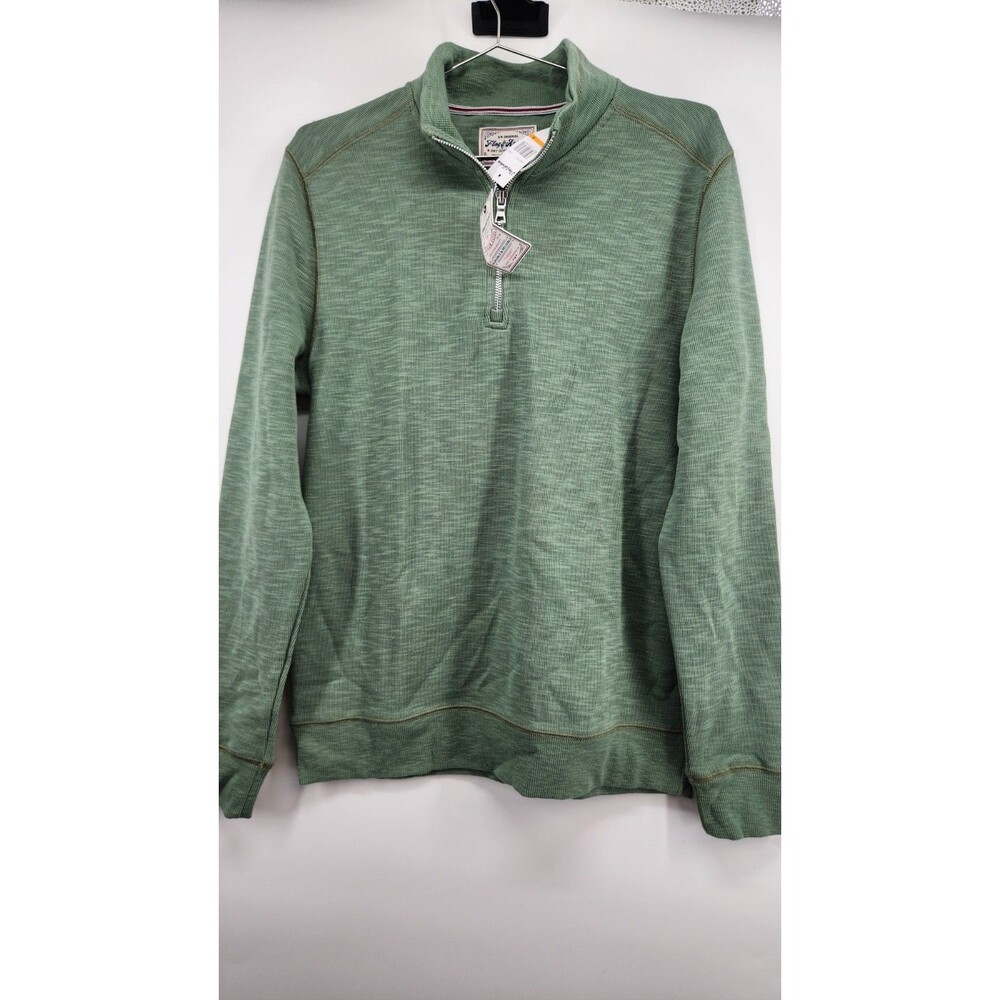 Flag & Anthem Men's Small Green Quarter Zip Cotton Blend Sweater Jacket NWT